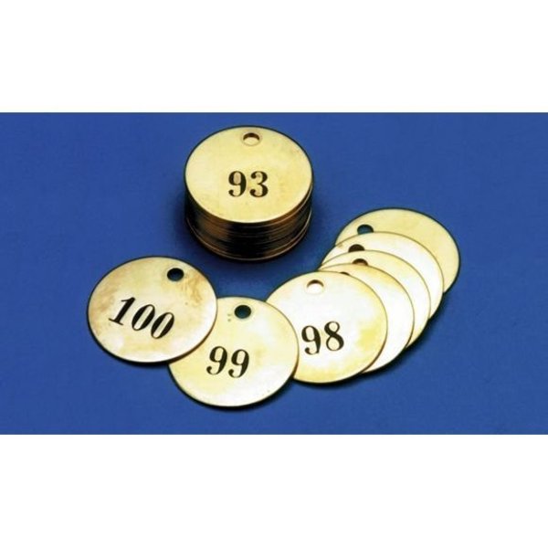 Accuform NUMBERED BRASS ID TAGS SERIES 2650 TDN103 TDN103